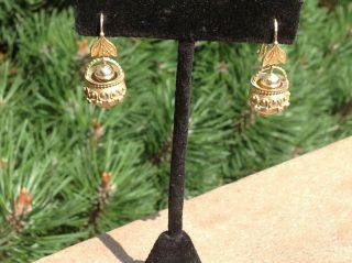 Victorian Earrings Gold Filled Fancy Drops From Civil War Reenactors Estate