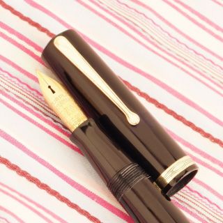 Vintage Waterman Ideal 5 Purple Keyhole Art - Deco Royal Black Gold Fountain Pen