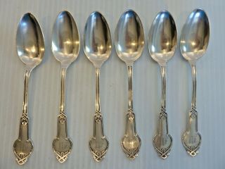 Set Of 6 American Coin Silver Teaspoons,  Wood & Hughes " No.  1 " Patented 1855