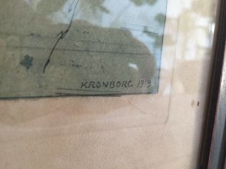 Rare Luigi Kasimir etching Kronborg Castle Copenhagen Denmark 1919 4