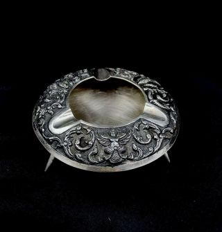 Antique Old Siam Sterling Silver Ashtray 77 Gramm