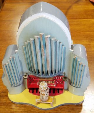 Antique German Steinbach - Thorens - Music Box - Disc Player - Carved Pipe Organ