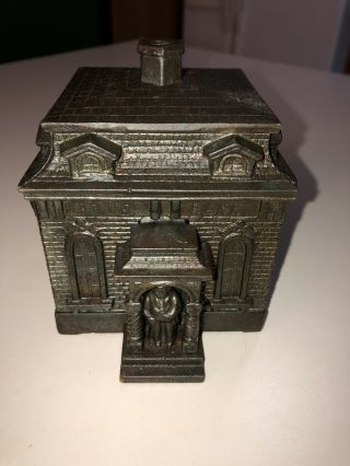 Antique Cast Iron Bank,  Building Bank Home Bank 1895’s H.  L.  Judd