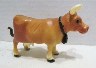Marx Milking Cow Vintage Hard Plastic Farm Toy C.  1950 