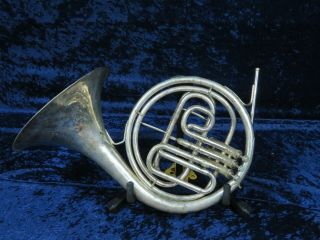 King Silver Usqmc F Mellophone Ser 129877 Great Vintage Horn That Plays Well.