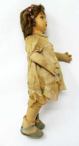 Vintage 20 ' 30 ' s Lenci felt doll with organdy & felt cloths VGC 5