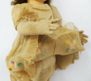 Vintage 20 ' 30 ' s Lenci felt doll with organdy & felt cloths VGC 6