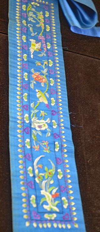 VINTAGE ANTIQUE CHINESE HAND EMBROIDERED SILK PANEL UU450 2