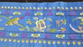 VINTAGE ANTIQUE CHINESE HAND EMBROIDERED SILK PANEL UU450 3