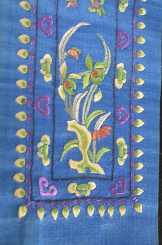 VINTAGE ANTIQUE CHINESE HAND EMBROIDERED SILK PANEL UU450 4