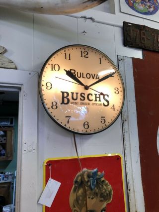 Vintage Bulova Pam Clock Busch’s Jewelry Opticians Antique Clock