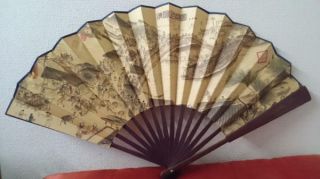 Japanese Folding Fan Antique Retro Second Hand Useful Ems F/s