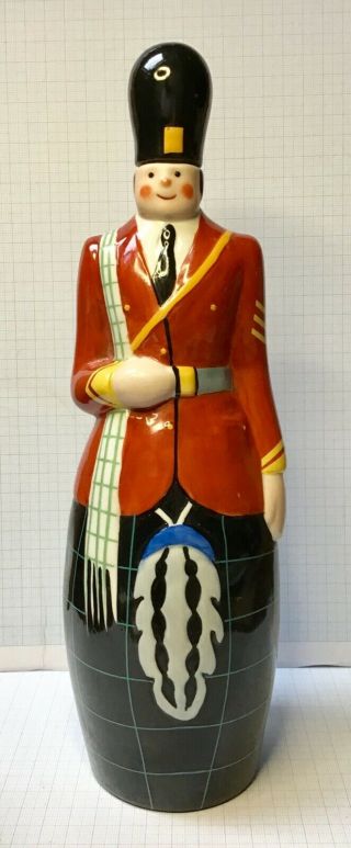 Vintage porcelain bottle shaped of Scottish soldier in kilt & marked Robj Paris 4
