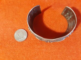 Vintage Navajo Old Pawn Sterling Silver Cuff Bracelet - Emerson Bill 2