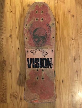 Vision Sports 1986 Vision Punk Skulls Complete Skateboard Deck RARE 11