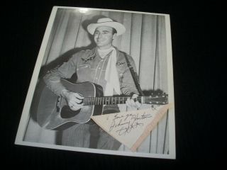 Vintage Rare Johnny Horton 8 X 10,  Autograph
