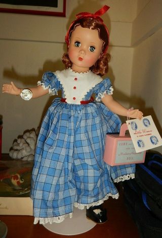 Vintage Madame Alexander Little Women Doll Beth 14 " Wrist Tag Comb And Curlers