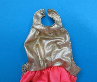 Vtg BARBIE - REGAL RED 3217 Hot Coral Satin & Gold Lame Gown - Rare 3