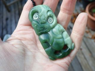 ONE OF KIND NIKI NEPIA RARE NZ POUNAMU GREENSTONE NEPHRITE JADE MAORI HEI TIKI 5