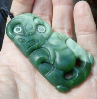 ONE OF KIND NIKI NEPIA RARE NZ POUNAMU GREENSTONE NEPHRITE JADE MAORI HEI TIKI 6