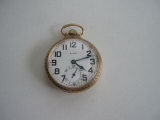 Antique Elgin Pocket Watch B.  W.  Raymond 21 Jewel 16s Gold 20 Yr Case Runs