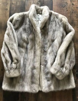 Women ' s Vintage Pelta Furs Gray Brown Mink Coat Jacket 3