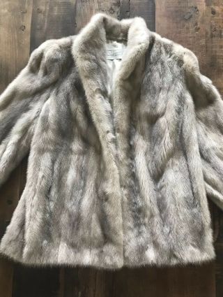 Women ' s Vintage Pelta Furs Gray Brown Mink Coat Jacket 4