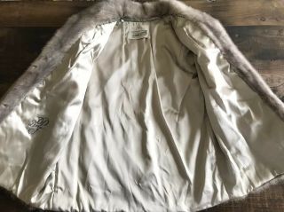 Women ' s Vintage Pelta Furs Gray Brown Mink Coat Jacket 8