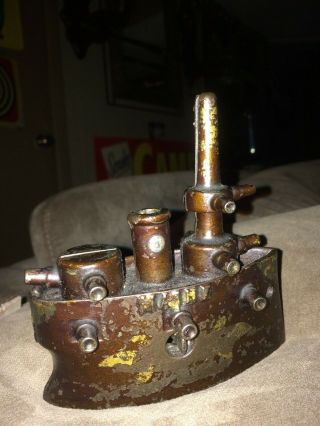 Antique battleship Maine cast iron bank 20s 5