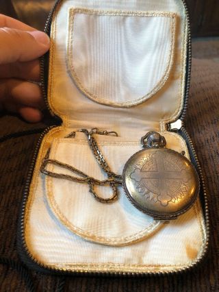 Antique Catholic Priest ' s Sterling Silver Pocket Pyx Case for Eucharist Wafer 11