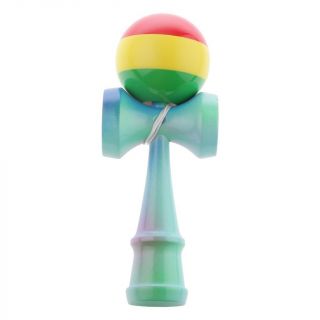 Traditional Safety Wooden Rainbow Paint Kendama Ball Kids Educational Toys
