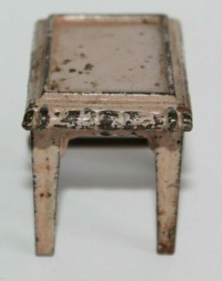 Vintage Arcade ? Cast Iron Pink Tea Cart Doll Furniture 4