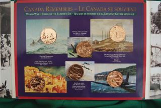 1994 Canada Remembers Wwii: 50th Anniv.  Of D - Day 6 Medallions (one By Colville)