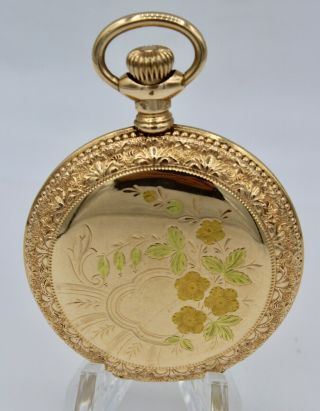 Antique Elgin Pocket Watch Tri - Color Gold Filled 16 Jewel 20 Year Case Runs Well