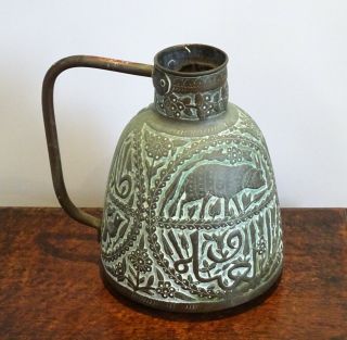 Antique Middle Eastern Arabic copper water jug Cairoware,  Mamluk,  Arabian,  Egypt 2
