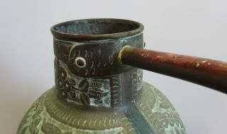 Antique Middle Eastern Arabic copper water jug Cairoware,  Mamluk,  Arabian,  Egypt 7
