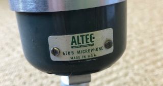 Altec 670B Vintage RARE 1950 ' s ribbon microphone - Studio w/ Desk Stand 10