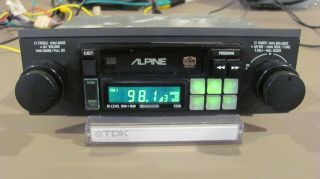 Vintage 2 Knob Alpine 7256 Tuner Cassette Tape Deck Car Stereo