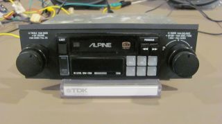Vintage 2 Knob Alpine 7256 Tuner Cassette Tape Deck Car Stereo 8