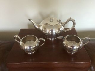 Lovely 3 Piece Silver Plated Tea Service (walker And Hall) (ref 0490)