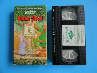 Rare Disney Dealer Sales & Preview Vhs Tape - Robin Hood - 1984