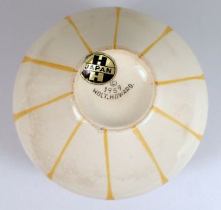 RARE Vtg 1959 Holt Howard Pixieware Ceramic Yellow MAYONNAISE Jar and Spoon 8