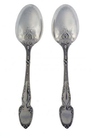 2 Antique 1890 Tiffany & Co Broom Corn Sterling Silver Teaspoons 6 