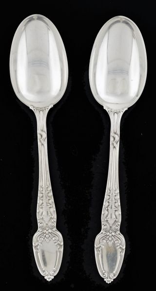 2 Antique 1890 Tiffany & Co Broom Corn Sterling Silver Teaspoons 6 