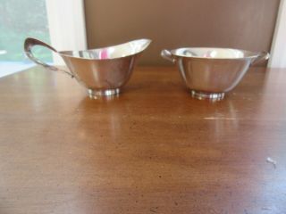 Vintage Reed Barton 80 Sterling Silver Sugar Bowl & Creamer Set 191 Grams