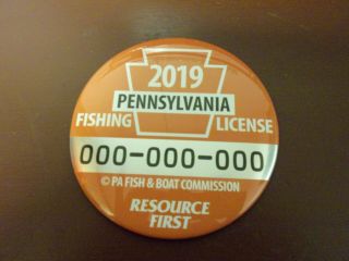 Rare Pa Fishing License Button 6 " Vendor Display Brown Trout 2019