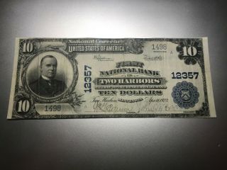 Two Harbors,  Minnesota National Bank Note.  Charter 12357.  Rarely Offered