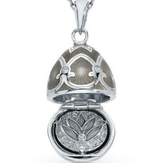 Imperial Russian Egg Faberge Pendant Design Hallmark Inside Diamond Fine