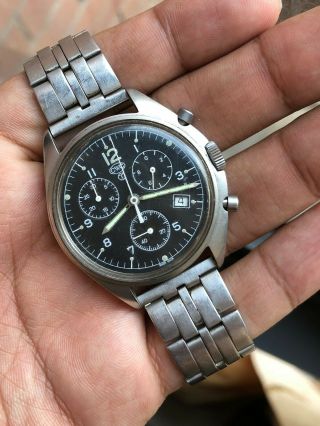 Cwc Issued To Baf Ultra Rare Air Force Vintage Military Swiss Chronograph
