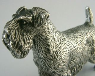 Superbly Modelled Silver Plated Schnauzer Terrier Dog Figure C1950s